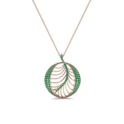 Palma Pave Emerald Pendant (0.88 CTW) Perspective View