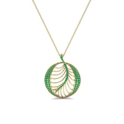 Palma Pave Emerald Pendant (0.88 CTW) Perspective View