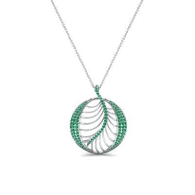 Palma Pave Emerald Pendant (0.88 CTW) Perspective View