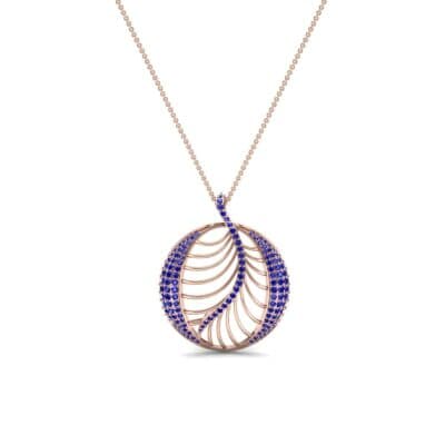 Palma Pave Blue Sapphire Pendant (0.88 CTW) Perspective View