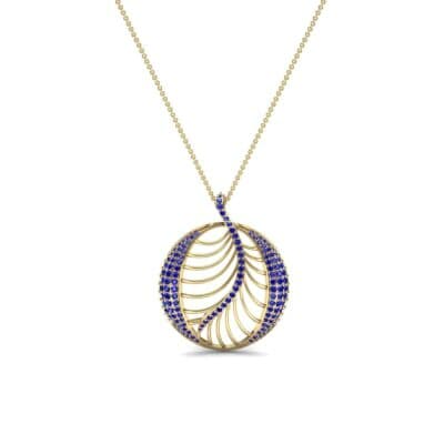 Palma Pave Blue Sapphire Pendant (0.88 CTW) Perspective View