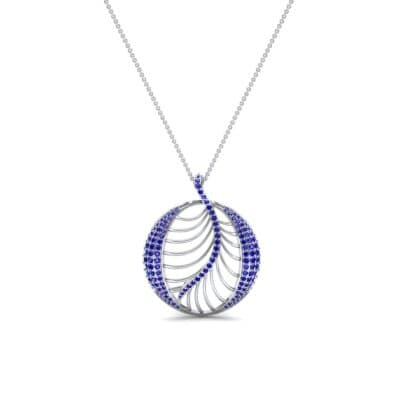 Palma Pave Blue Sapphire Pendant (0.88 CTW) Perspective View