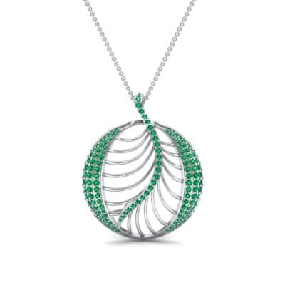 Palma Pave Emerald Pendant (0.88 CTW) Top Dynamic View