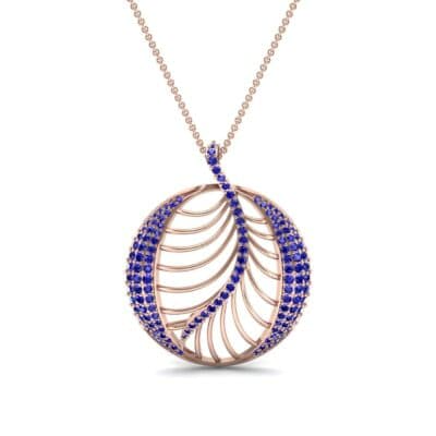 Palma Pave Blue Sapphire Pendant (0.88 CTW) Top Dynamic View
