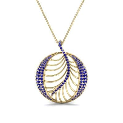 Palma Pave Blue Sapphire Pendant (0.88 CTW) Top Dynamic View