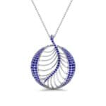 Palma Pave Blue Sapphire Pendant (0.88 CTW) Top Dynamic View