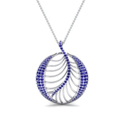 Palma Pave Blue Sapphire Pendant (0.88 CTW) Top Dynamic View