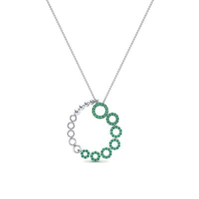 Half-Pave Eyelet Emerald Necklace (0.47 CTW) Perspective View