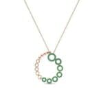 Half-Pave Eyelet Emerald Necklace (0.47 CTW) Perspective View