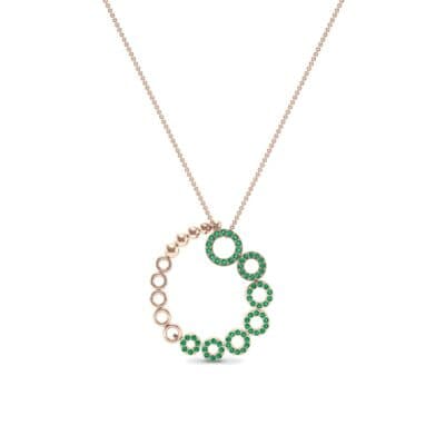 Half-Pave Eyelet Emerald Necklace (0.47 CTW) Perspective View