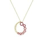 Half-Pave Eyelet Ruby Necklace (0.47 CTW) Perspective View