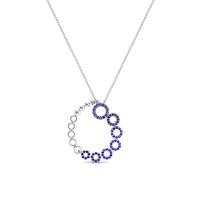 Half-Pave Eyelet Blue Sapphire Necklace (0.47 CTW) Perspective View