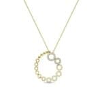 Half-Pave Eyelet Diamond Necklace (0.47 CTW) Perspective View