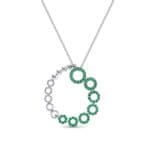 Half-Pave Eyelet Emerald Necklace (0.47 CTW) Top Dynamic View