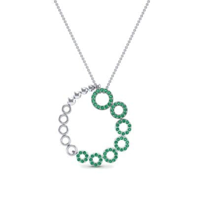 Half-Pave Eyelet Emerald Necklace (0.47 CTW) Top Dynamic View