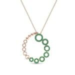 Half-Pave Eyelet Emerald Necklace (0.47 CTW) Top Dynamic View
