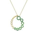 Half-Pave Eyelet Emerald Necklace (0.47 CTW) Top Dynamic View