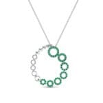 Half-Pave Eyelet Emerald Necklace (0.47 CTW) Top Dynamic View
