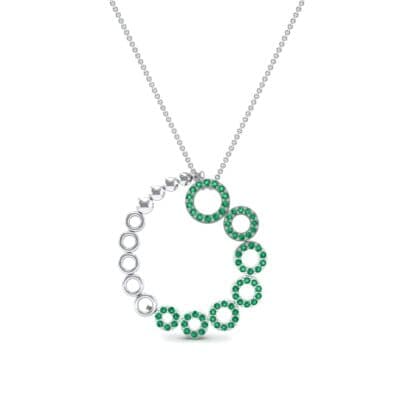 Half-Pave Eyelet Emerald Necklace (0.47 CTW) Top Dynamic View