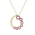 Half-Pave Eyelet Ruby Necklace (0.47 CTW) Top Dynamic View