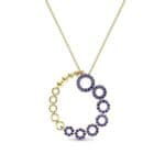 Half-Pave Eyelet Blue Sapphire Necklace (0.47 CTW) Top Dynamic View