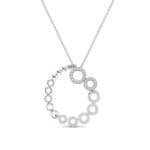 Half-Pave Eyelet Diamond Necklace (0.47 CTW) Top Dynamic View