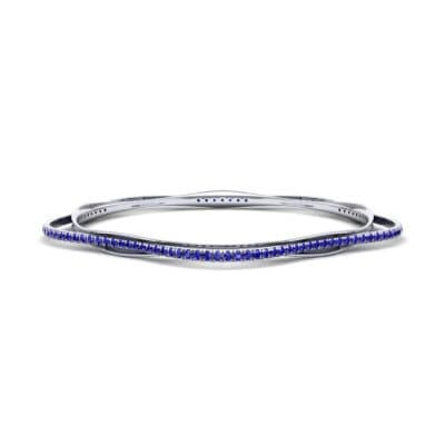 Thin Orbit Blue Sapphire Bangle (1.88 CTW) Perspective View