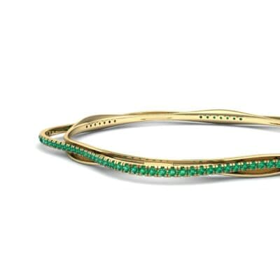 Thin Orbit Emerald Bangle (1.88 CTW) Top Dynamic View