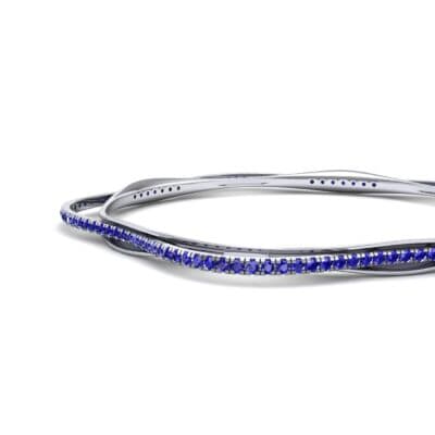 Thin Orbit Blue Sapphire Bangle (1.88 CTW) Top Dynamic View