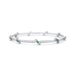 Deco Line Emerald Bangle (0.18 CTW) Perspective View