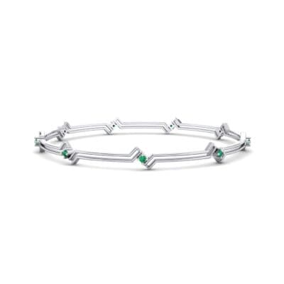 Deco Line Emerald Bangle (0.18 CTW) Perspective View