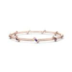 Deco Line Blue Sapphire Bangle (0.18 CTW) Perspective View