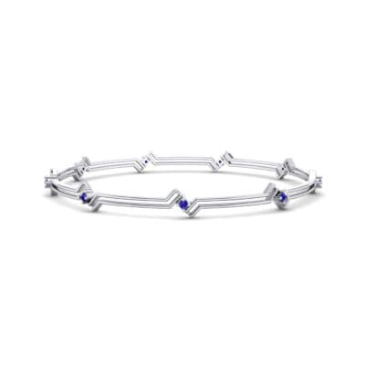 Deco Line Blue Sapphire Bangle (0.18 CTW) Perspective View
