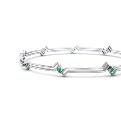 Deco Line Emerald Bangle (0.18 CTW) Top Dynamic View