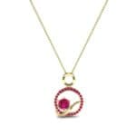 Pave Q Ruby Pendant (0.94 CTW) Perspective View