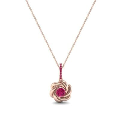 Swirl Solitaire Ruby Pendant (0.84 CTW) Perspective View