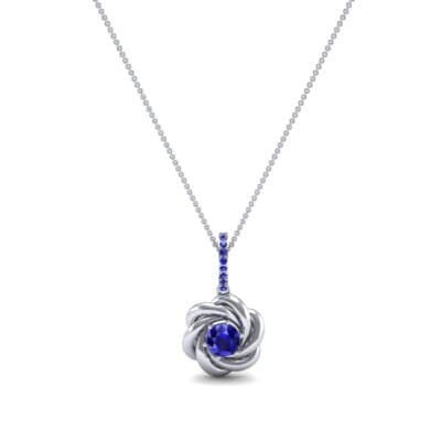 Swirl Solitaire Blue Sapphire Pendant (0.84 CTW) Perspective View