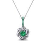 Swirl Solitaire Emerald Pendant (0.84 CTW) Top Dynamic View