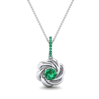 Swirl Solitaire Emerald Pendant (0.84 CTW) Top Dynamic View