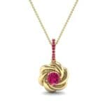 Swirl Solitaire Ruby Pendant (0.84 CTW) Top Dynamic View