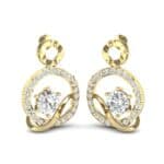 Pave Q Diamond Earrings (1.48 CTW) Perspective View