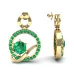 Pave Q Emerald Earrings (1.48 CTW) Top Dynamic View