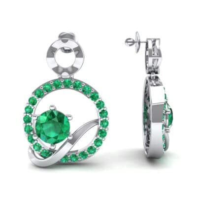 Pave Q Emerald Earrings (1.48 CTW) Top Dynamic View