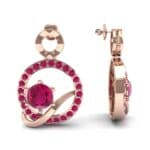 Pave Q Ruby Earrings (1.48 CTW) Top Dynamic View