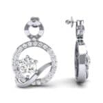 Pave Q Diamond Earrings (1.48 CTW) Top Dynamic View