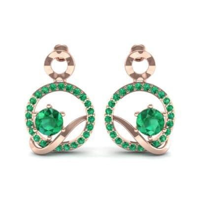 Pave Q Emerald Earrings (1.48 CTW) Side View