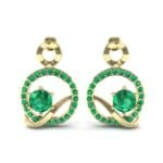 Pave Q Emerald Earrings (1.48 CTW) Side View