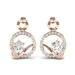 Pave Q Diamond Earrings (1.48 CTW) Side View