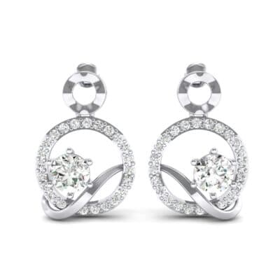 Pave Q Crystal Earrings (1.48 CTW) Side View