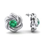 Swirl Solitaire Emerald Earrings (1 CTW) Top Dynamic View